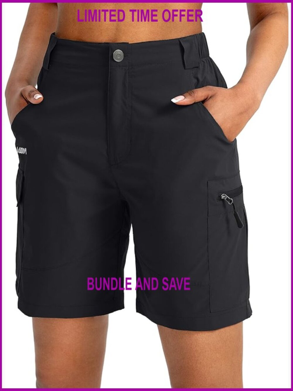7" Hiking Cargo Shorts Quick Dry Lightweight Polyester UPF50 Waterproof